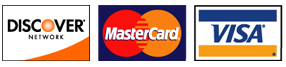 We accept Discover, Visa, and MasterCard